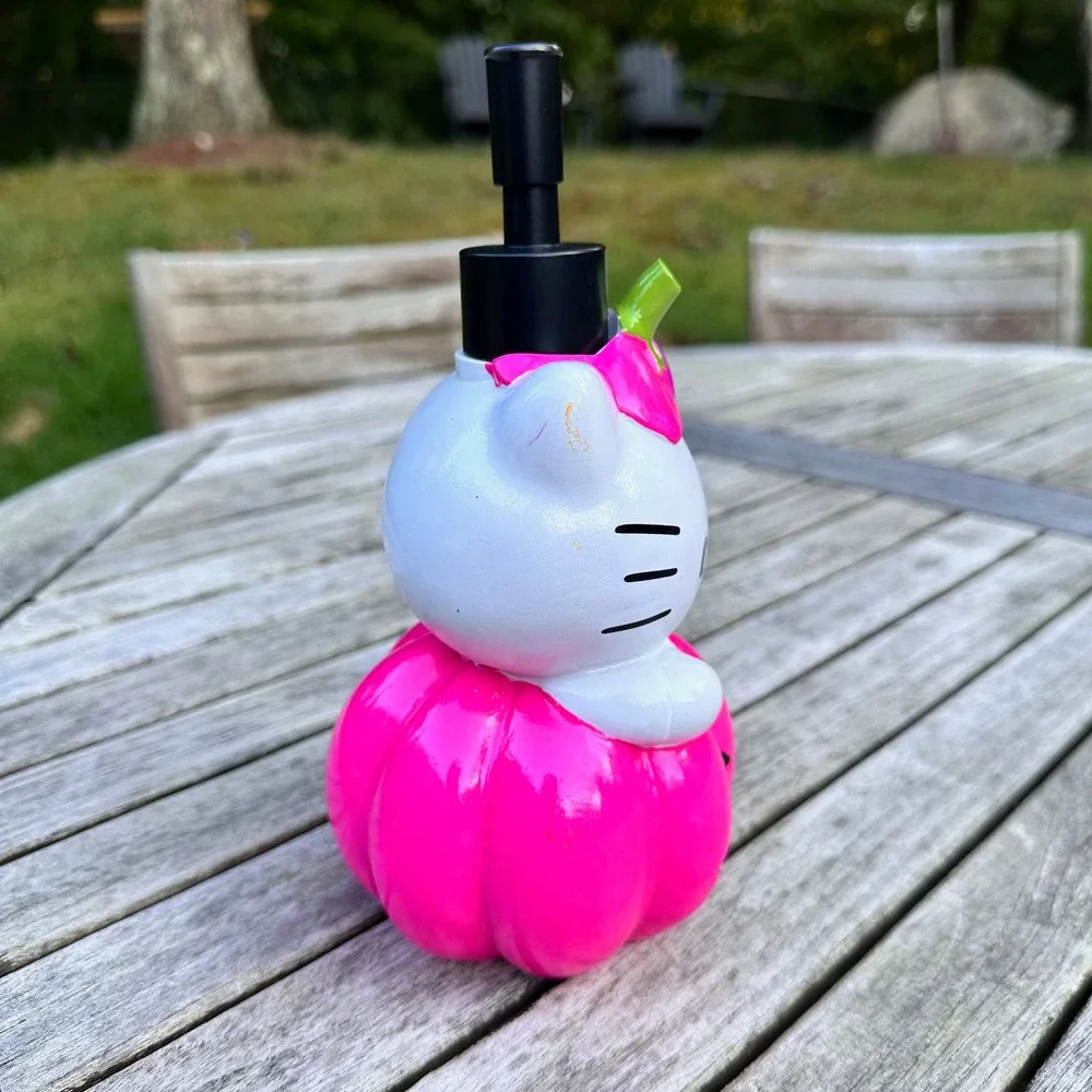 Sanrio Hello Kitty Pink Pumpkin Halloween Soap Dispenser Kawaii Decor 9 Inch